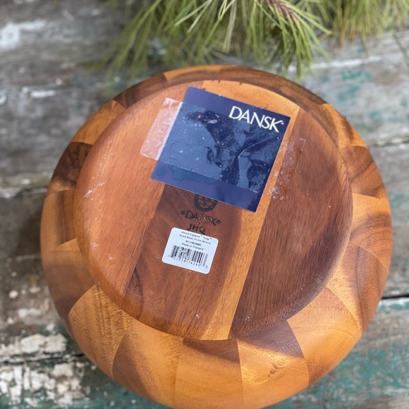 Dansk teakwood large serving bowl tulip new - Picture 9 of 16